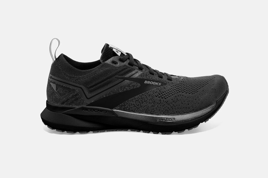 Mens Brooks Ricochet 3 Road Shoes Ebony/Blackened Pearl/Black | Shoes 9175-RDSCV